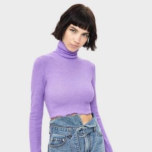 bershka long sleeve turtleneck crop top
